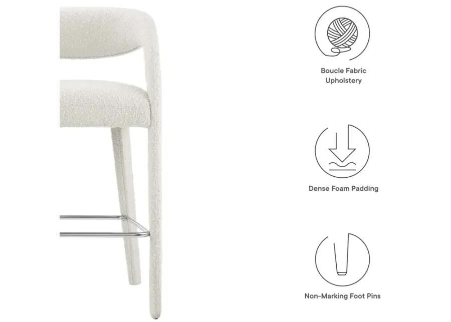 Pinnacle Boucle Upholstered Bar Stool Set of Two