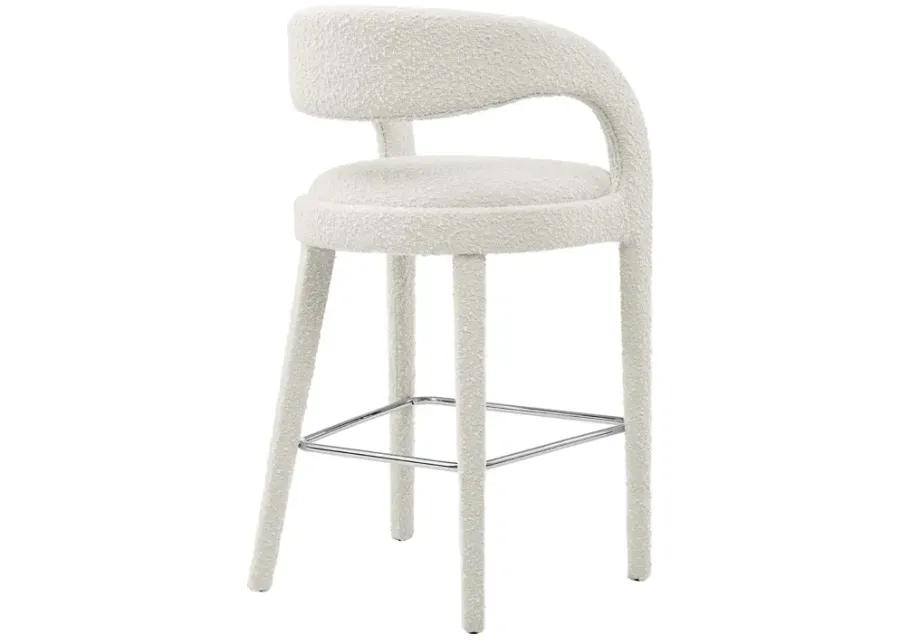 Pinnacle Boucle Upholstered Bar Stool Set of Two