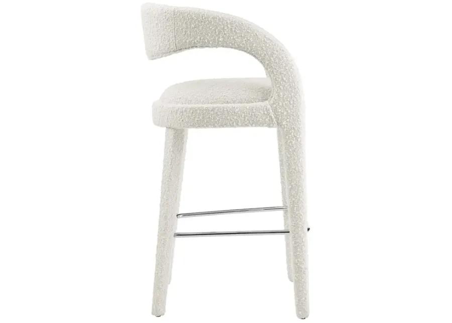 Pinnacle Boucle Upholstered Bar Stool Set of Two