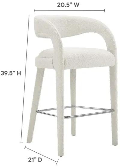 Pinnacle Boucle Upholstered Bar Stool Set of Two