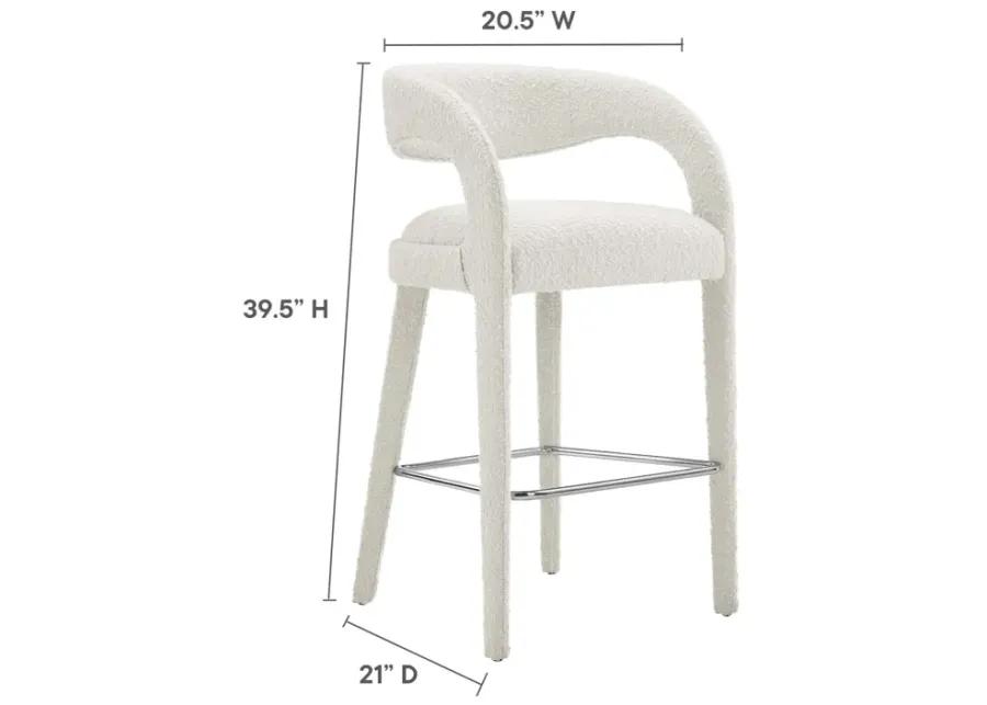 Pinnacle Boucle Upholstered Bar Stool Set of Two