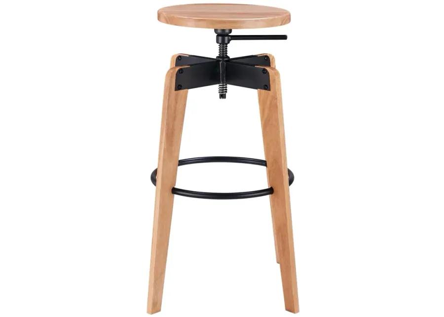 nelson kd adjustable stool, natural/ metallic gunmetal