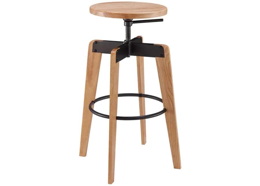 nelson kd adjustable stool, natural/ metallic gunmetal