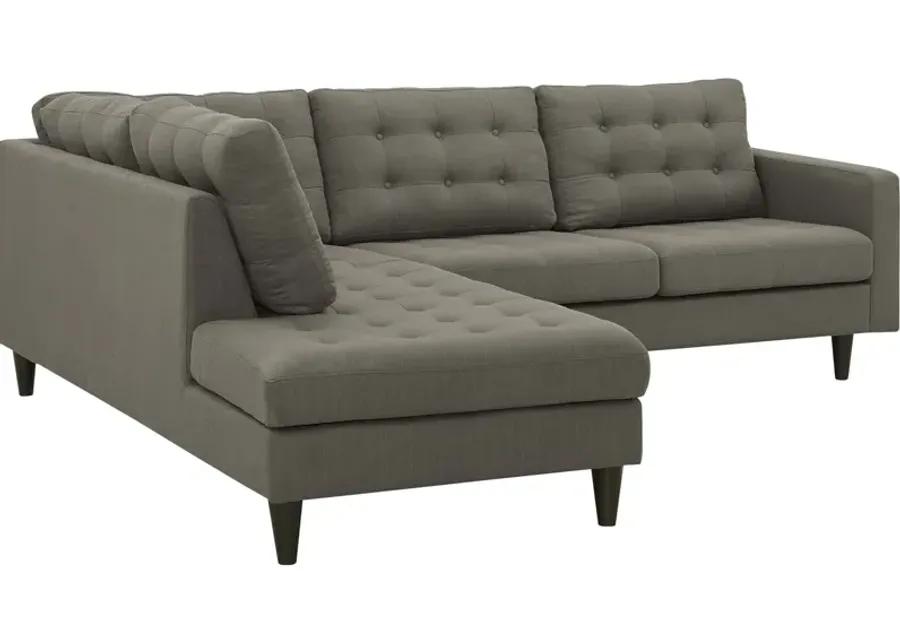 Empress 2-Piece Upholstered Left Facing Bumper Sectional