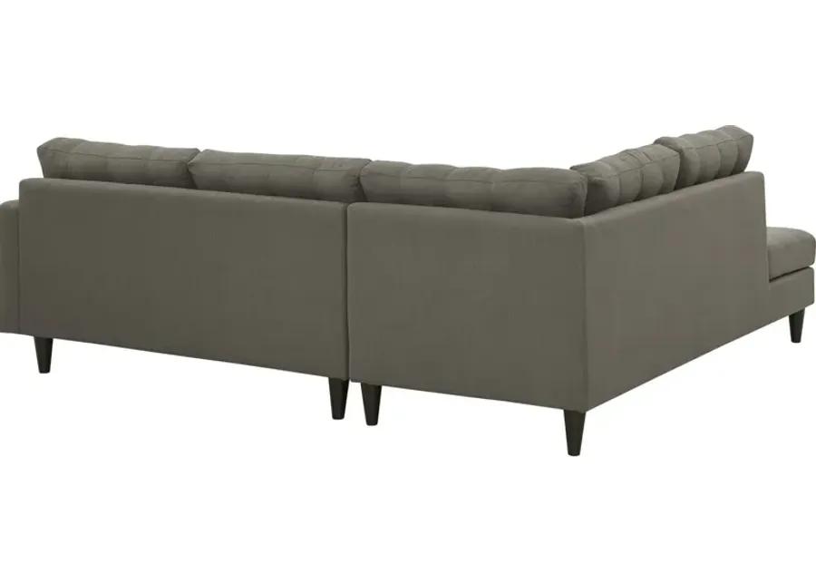 Empress 2-Piece Upholstered Left Facing Bumper Sectional