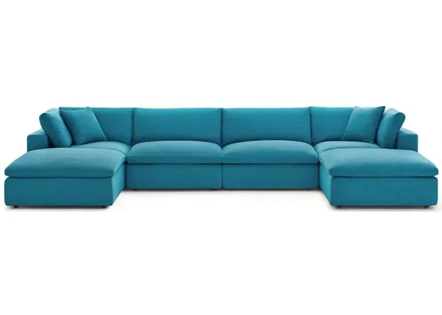 Commix Down Filled Overstuffed 6 Piece Sectional Sofa Set