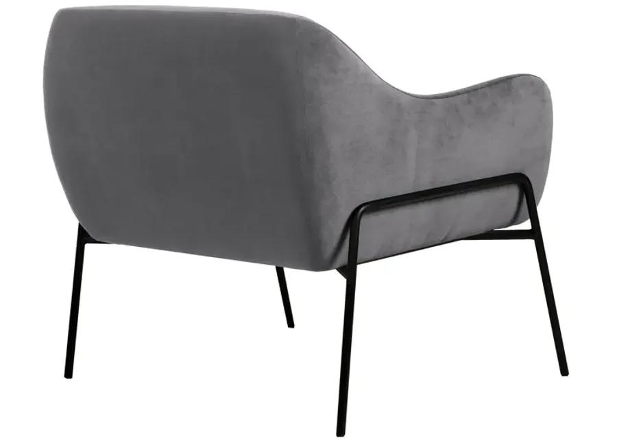 Karen Gray Velvet Modern Accent Chair