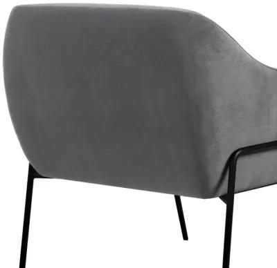 Karen Gray Velvet Modern Accent Chair