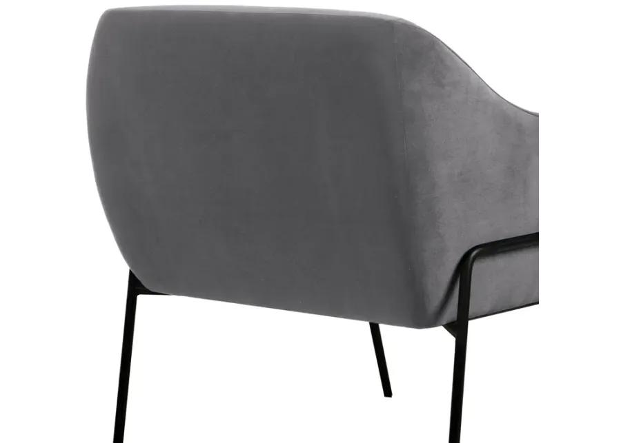 Karen Gray Velvet Modern Accent Chair