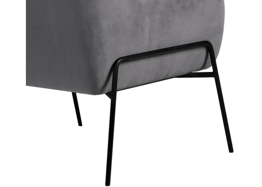 Karen Gray Velvet Modern Accent Chair