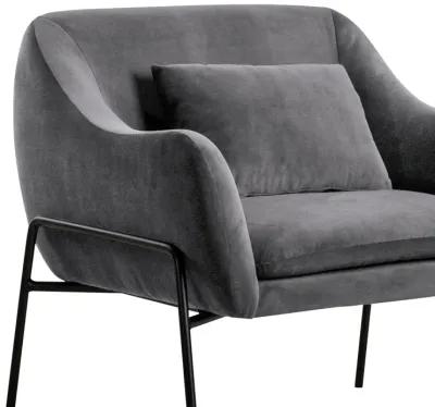 Karen Gray Velvet Modern Accent Chair