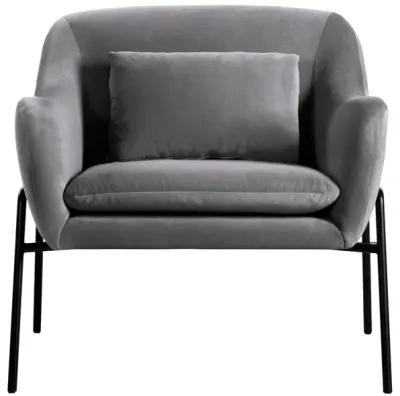 Karen Gray Velvet Modern Accent Chair