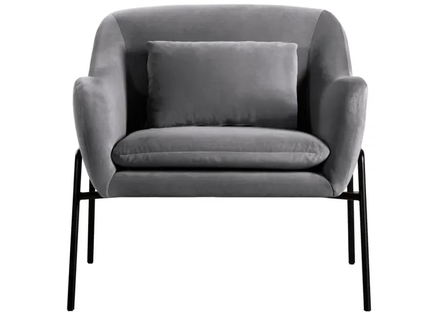 Karen Gray Velvet Modern Accent Chair