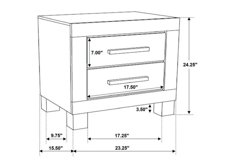 Aaron 2-Drawer Nightstand Rustic Golden Brown