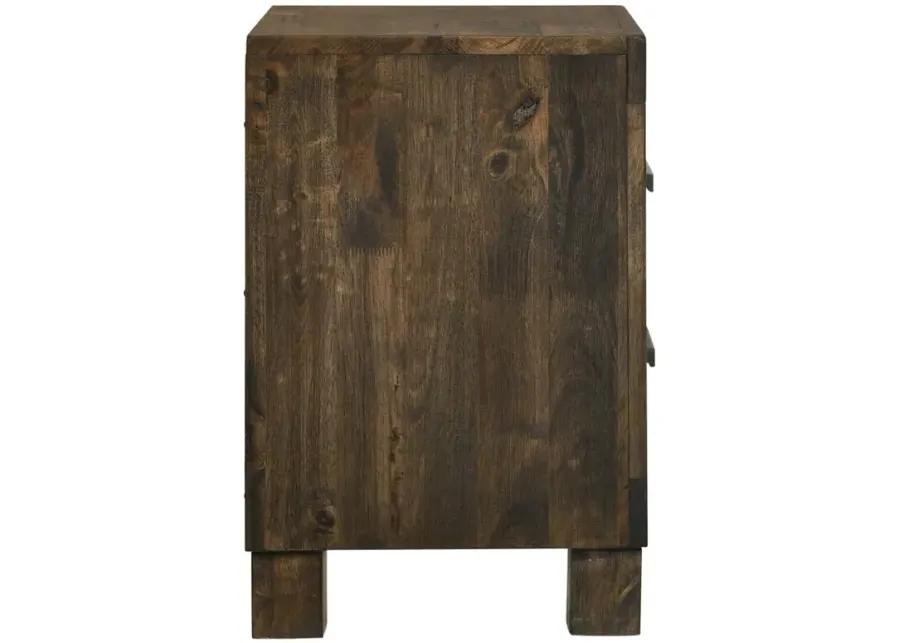 Aaron 2-Drawer Nightstand Rustic Golden Brown