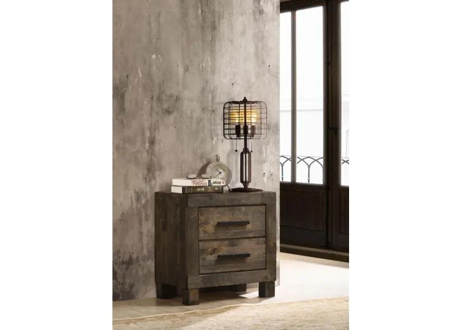 Aaron 2-Drawer Nightstand Rustic Golden Brown