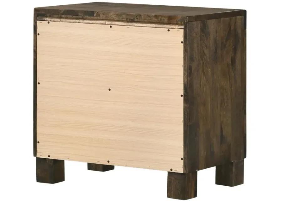 Aaron 2-Drawer Nightstand Rustic Golden Brown