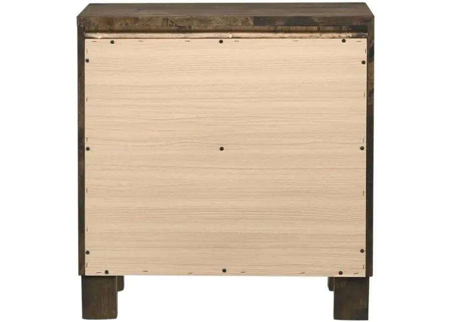 Aaron 2-Drawer Nightstand Rustic Golden Brown