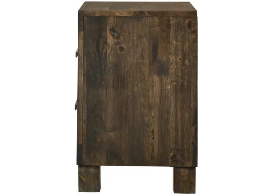 Aaron 2-Drawer Nightstand Rustic Golden Brown