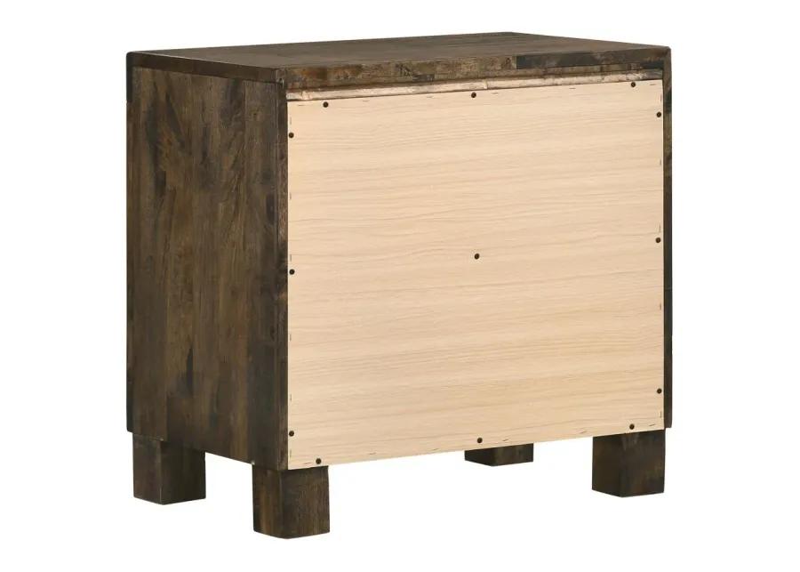 Aaron 2-Drawer Nightstand Rustic Golden Brown