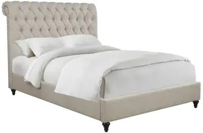 Devon Tufted Upholstered Queen Bed Beige