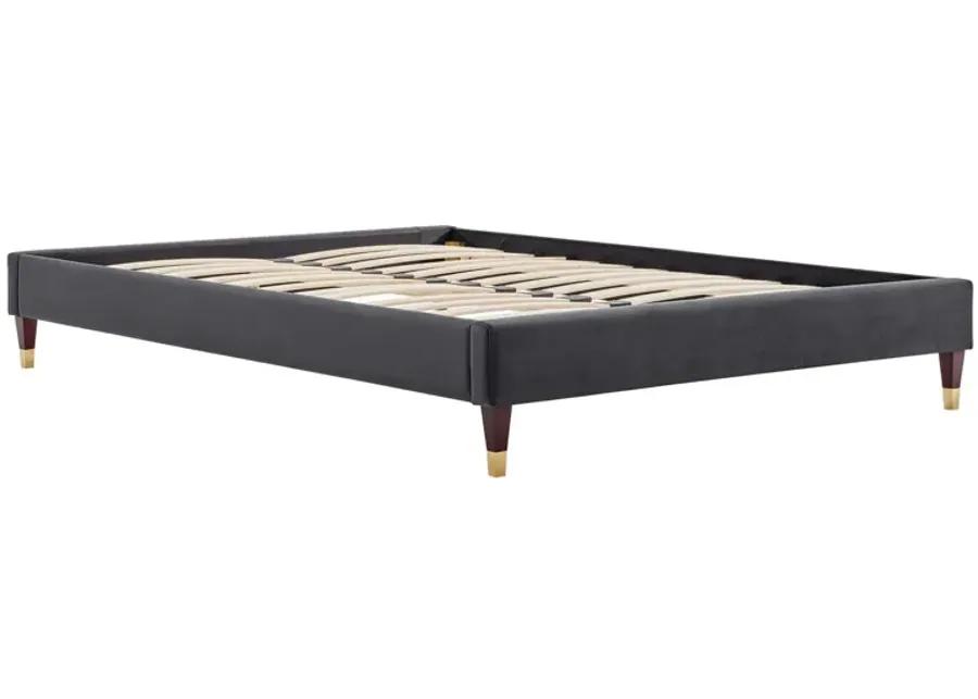 Harlow Queen Performance Velvet Platform Bed Frame