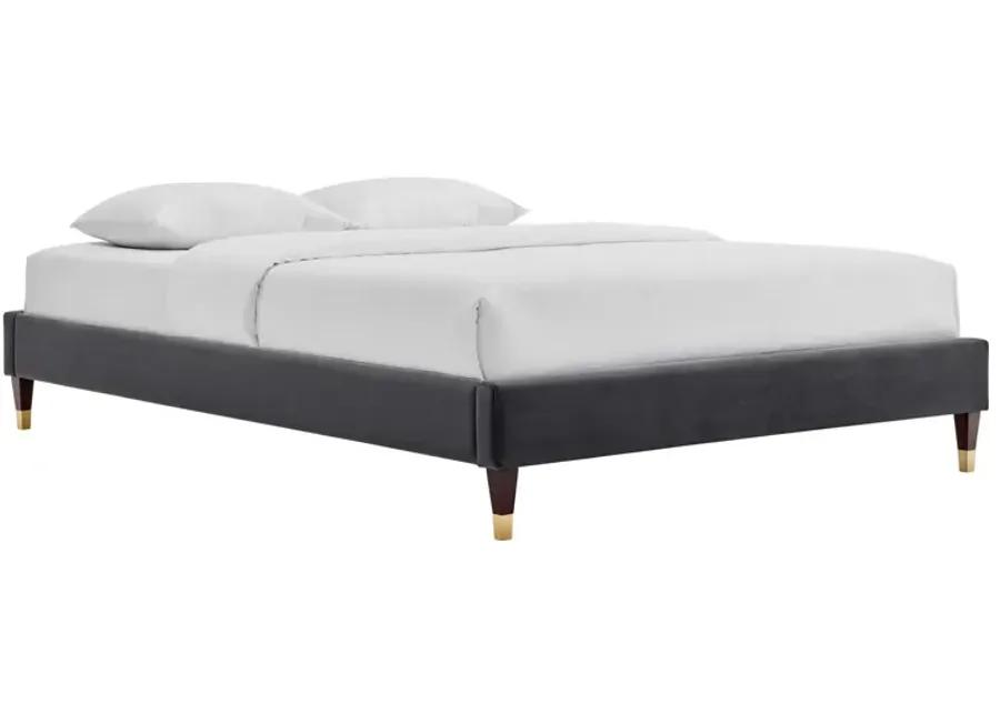 Harlow Queen Performance Velvet Platform Bed Frame