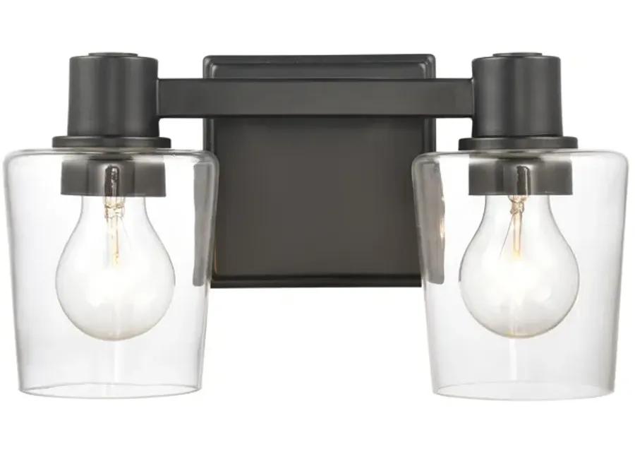 Celia 12" Wide 2-Light Vanity Light - Matte Black