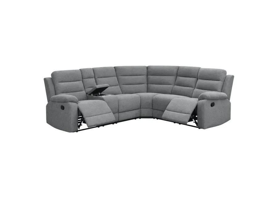 David 3-piece Upholstered Motion Sectional with Pillow Arms Smoke