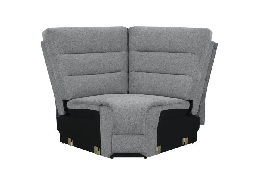 David 3-piece Upholstered Motion Sectional with Pillow Arms Smoke