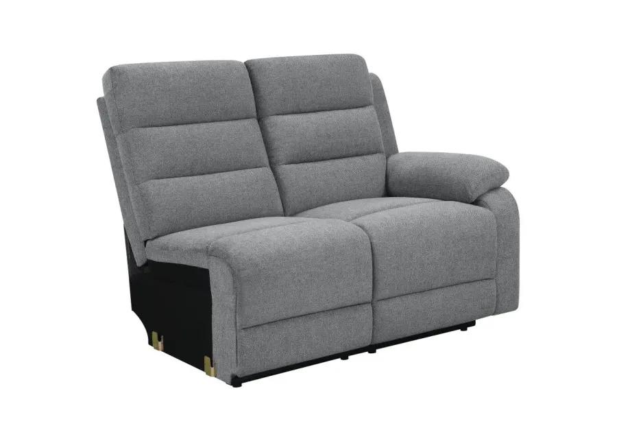 David 3-piece Upholstered Motion Sectional with Pillow Arms Smoke