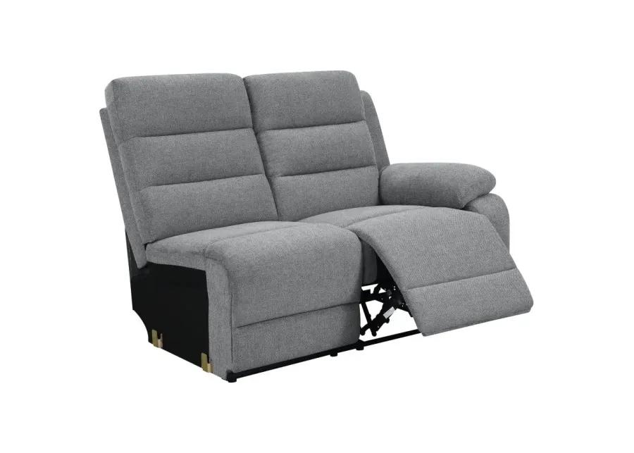 David 3-piece Upholstered Motion Sectional with Pillow Arms Smoke