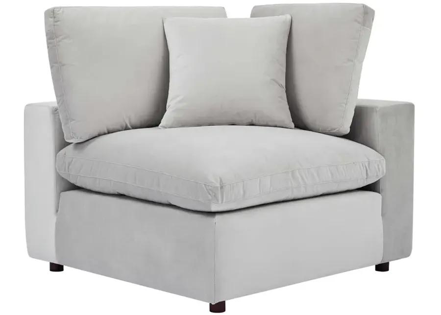 Commix Down Filled Overstuffed Performance Velvet 4-Seater Sofa