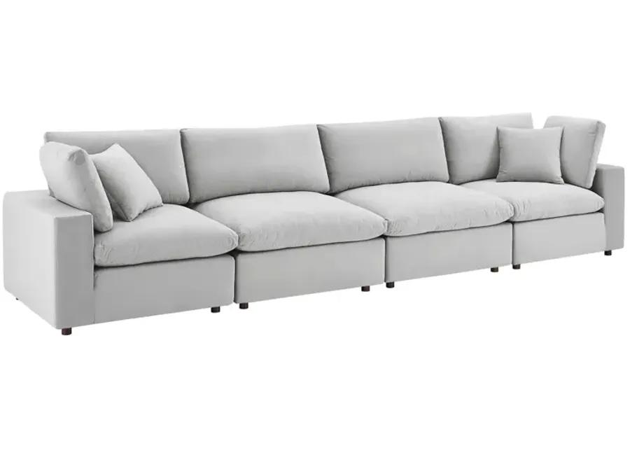 Commix Down Filled Overstuffed Performance Velvet 4-Seater Sofa