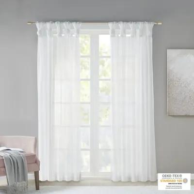 Madison Park Ceres White Twist Tab Voile Sheer Window Pair