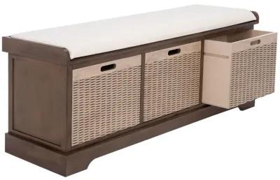 LANDERS 3 DRAWER/CUSHION STORAGE BENCH