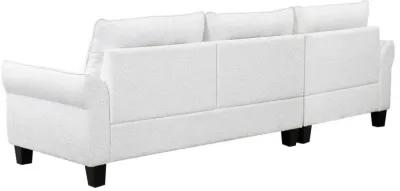 Caspian Upholstered Curved Arms Sectional Sofa White and Black