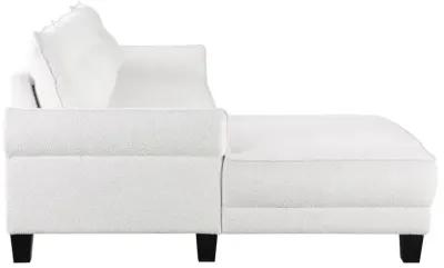 Caspian Upholstered Curved Arms Sectional Sofa White and Black