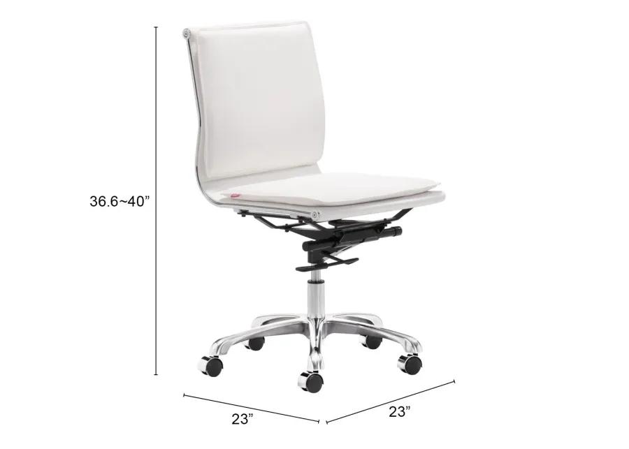 Lider Plus Armless Office Chair White