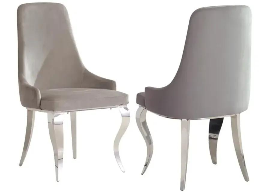 Antoine Upholstered Demi Arm Dining Side Chairs (Set of 2)