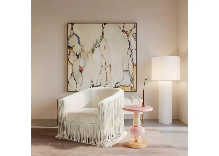 Cleopatra Cream Linen Floor Lamp