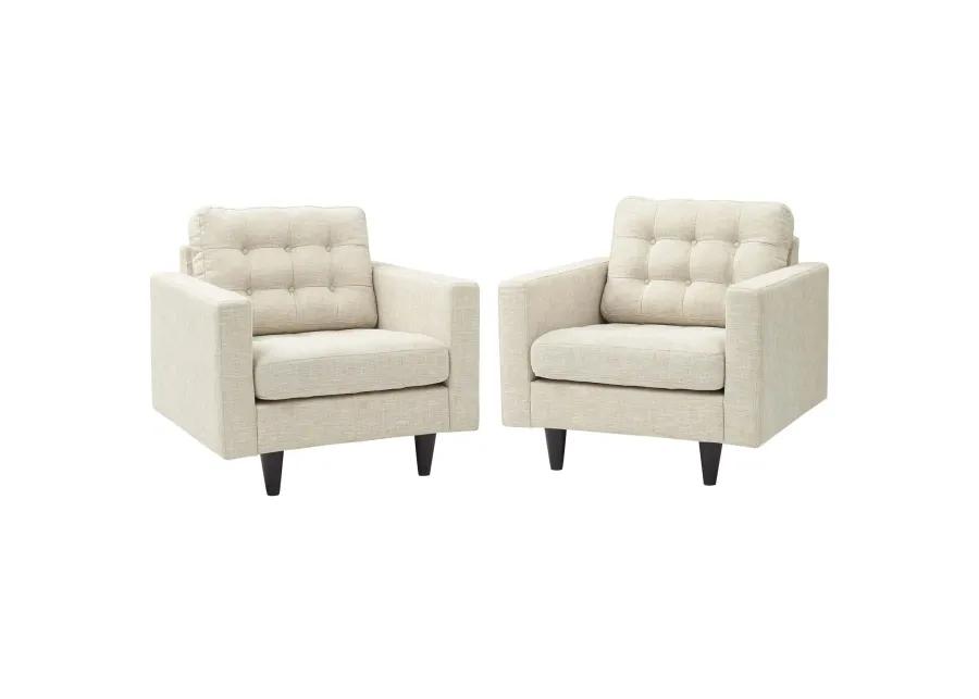 Empress Armchair Upholstered Fabric Set of 2