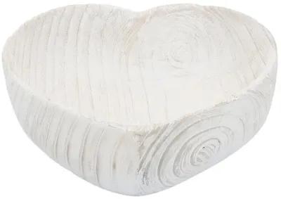 Wood, S/2 9/10" Heart Bowls, White