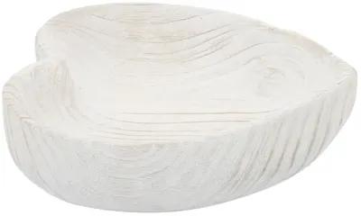 Wood, S/2 9/10" Heart Bowls, White