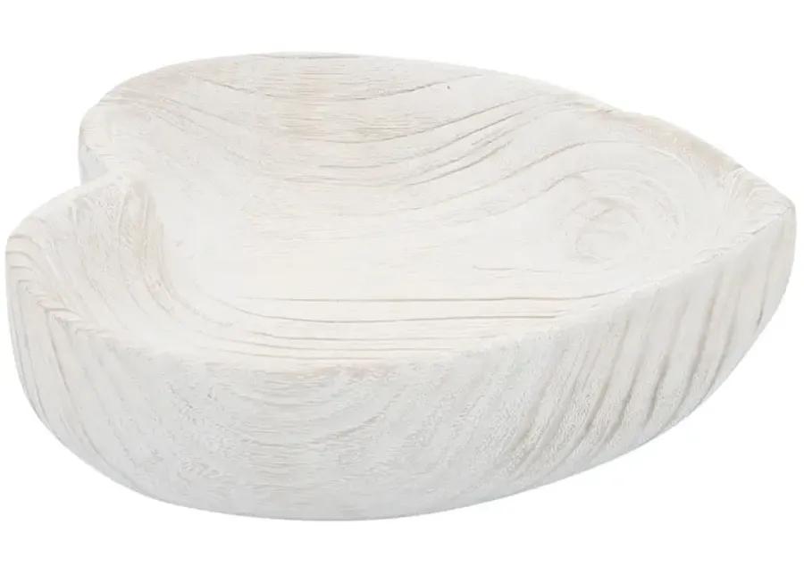 Wood, S/2 9/10" Heart Bowls, White