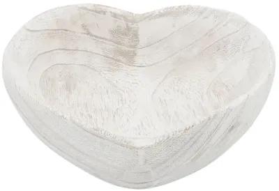 Wood, S/2 9/10" Heart Bowls, White