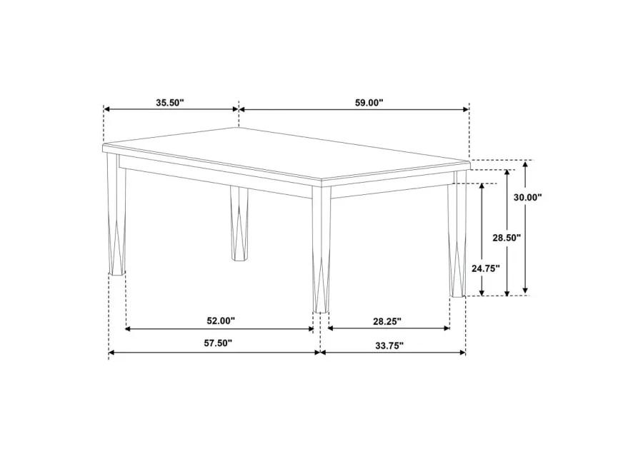 Appleton Rectangular Wood Dining Table Black Washed