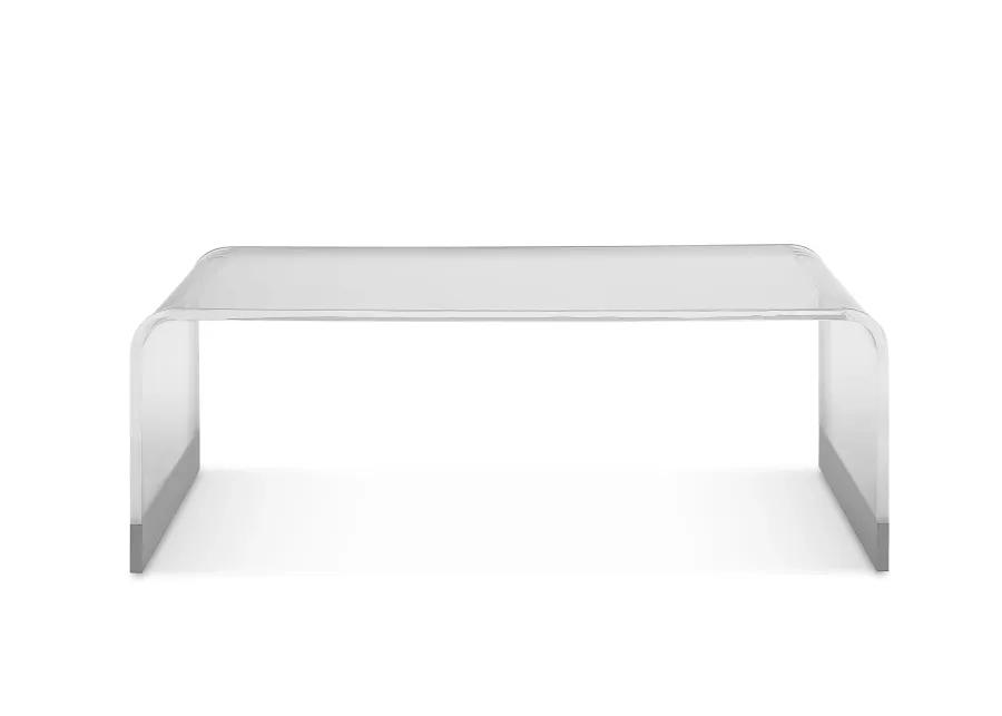 Bowie Coffee Table in Clear Acrylic and Brushed Stainless Steel