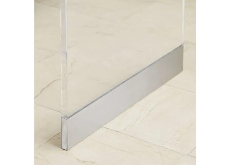 Bowie Coffee Table in Clear Acrylic and Brushed Stainless Steel