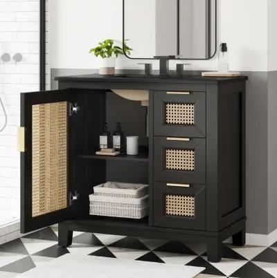 Dixie 36" Solid Wood Bathroom Vanity Cabinet